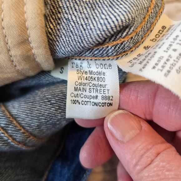 Rag & Bone Burney Denim Vest Women's S Medium Wash Festival Grunge Boho Casual - Picture 8 of 15